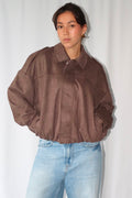 Donkerbruine Suède Bomber - Jas