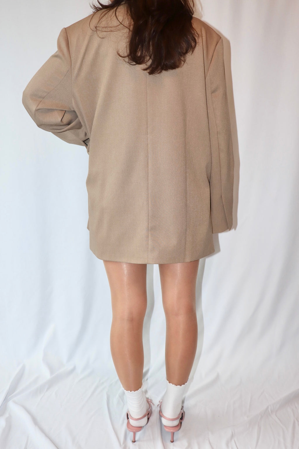 Taupe Oversized met Dubbele Zak - Blazer