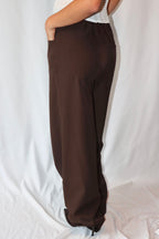 Donkerbruine met Hoge Taille - Pantalon