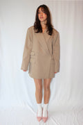 Taupe Oversized met Dubbele Zak - Blazer