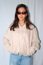 Beige Suède Bomber - Jas