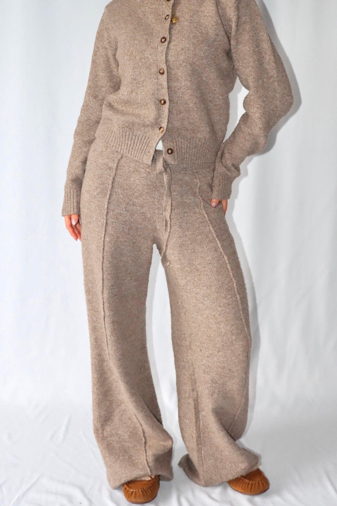 Donker Taupe Gebreide - Broek