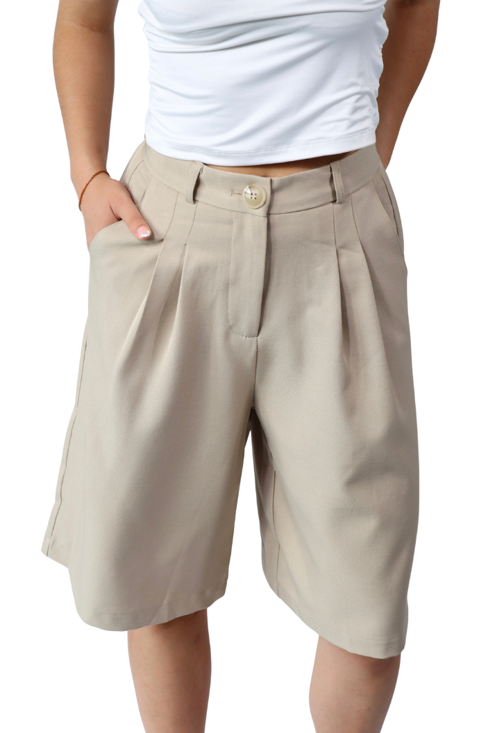 Beige Tailored - Bermuda