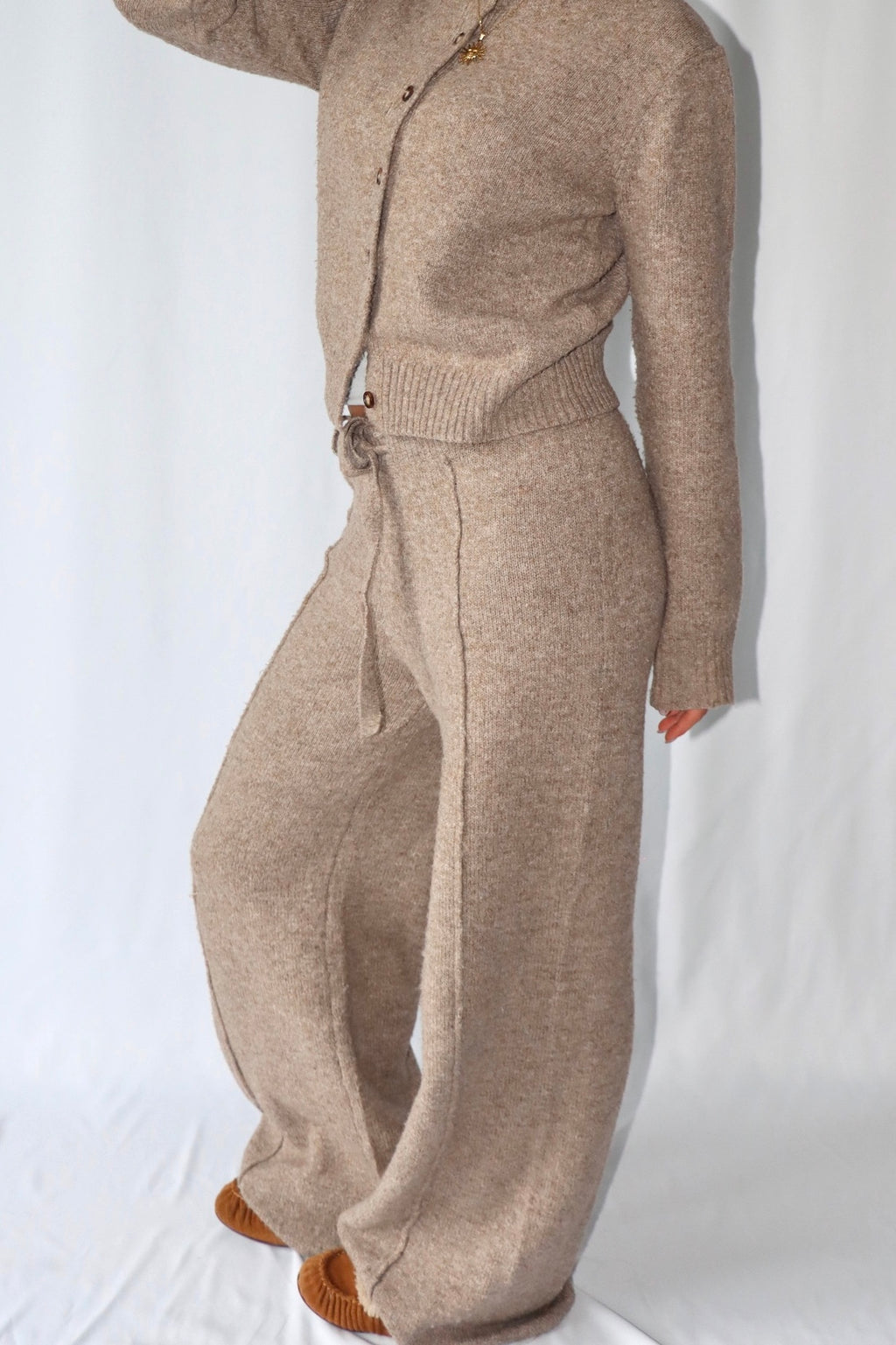 Donker Taupe Gebreide - Broek