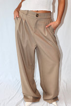 Taupe met Relaxte Pasvorm - Pantalon