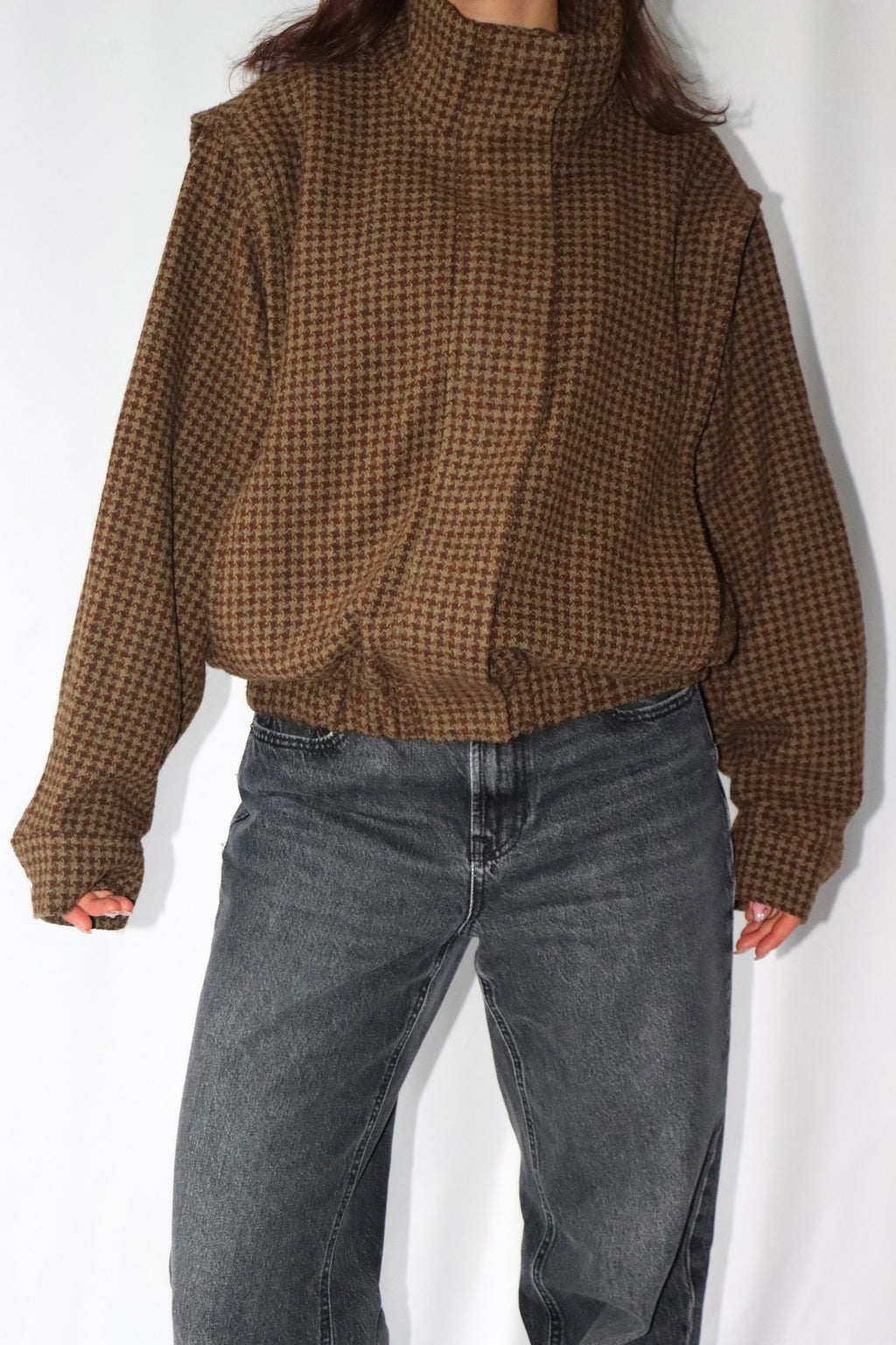 Khaki-Bruine Geruite - Jas