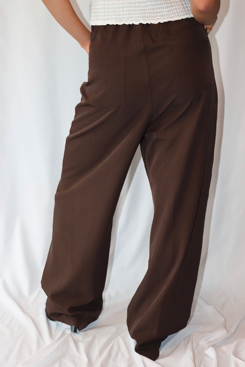 Donkerbruine met Hoge Taille - Pantalon