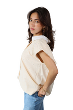 Gele Gestreepte Mouwloze - Blouse