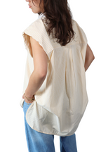 Gele Gestreepte Mouwloze - Blouse