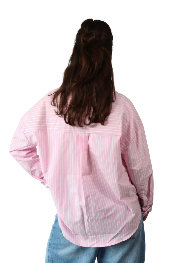 Roze Gestreepte Hartjes - Blouse