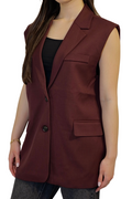 Bordeaux Oversized Split Mouwloos - Gilet