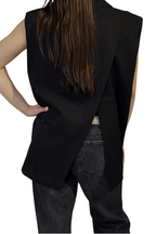 Zwart Oversized Split Mouwloos - Gilet